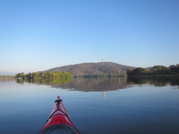 Then we decided to slice through the glassy water on our way back
