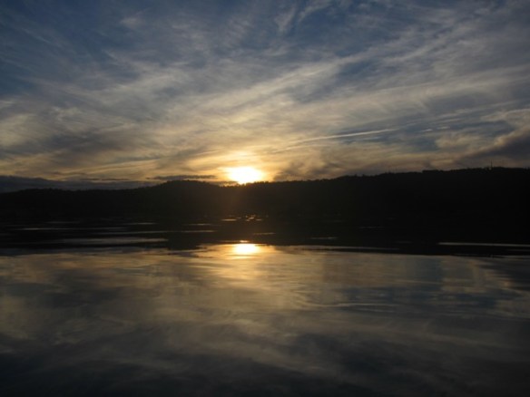 We floated, fished and solved all the big problems of the world. But we had been watching a brilliant sunset build all afternoon. 