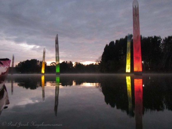 Paddling amongst the giant glow sticks