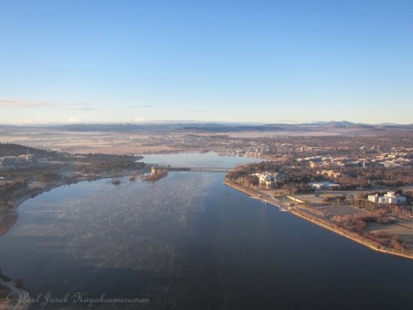 You don't realise how large Lake Burley Griffin is until you see it from up here.