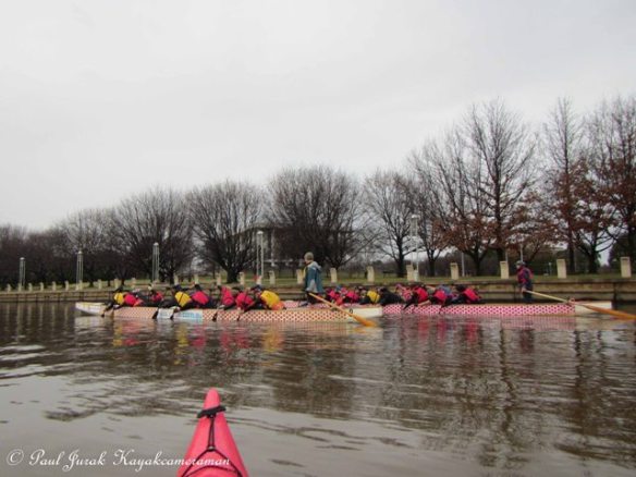 The dragonboaters going through the paces on LBG