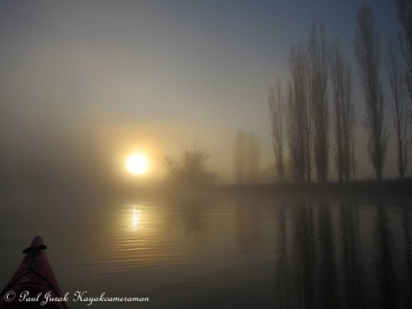 Burning through the morning mist. 