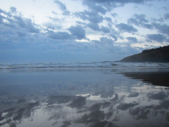 5.09am: For once there are no magical pinks or mauves greeting me, but the reflections are  still there. You just have to go looking for them. Plus it was a nice walk up the beach. I had it all to myself :)