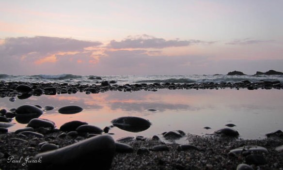 Nice pink tones were forming behind the clouds  