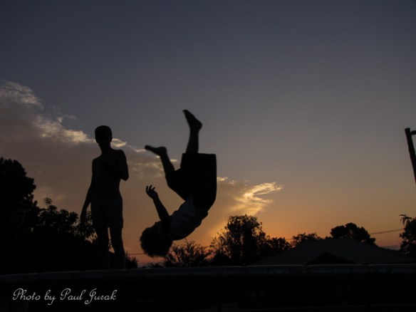 Mucha Lucha (that's his wrestling name) cracking a somersault 