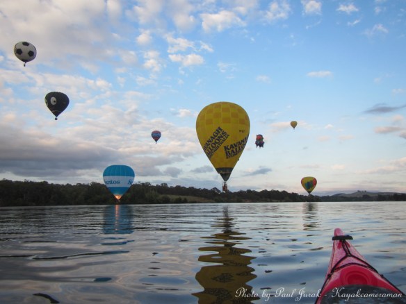 The 'Red Chilli' (my kayak) always loves a good balloon chase.   