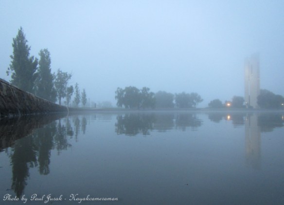 The air was saturated with moisture and the lake was like a sheet of glass. 