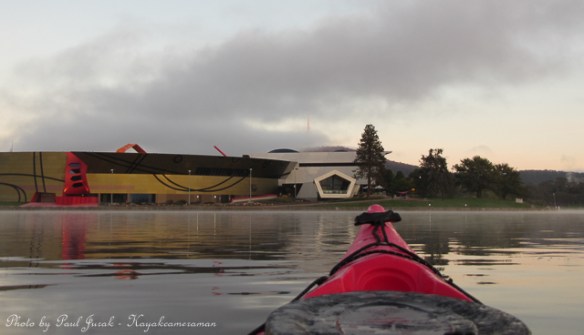 Black Mountain Tower covered in fog 
